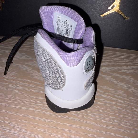 Jordan 13 Retro (TD) White & Purple Sneakers - Picture 10 of 13